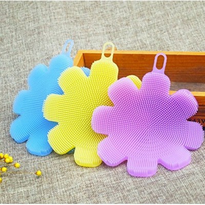 Hot sale Good Helper flower shaped food grade silicone dish washing brush